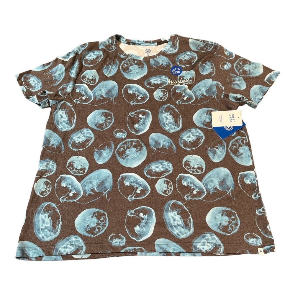 HURLEY MENS JELLYFISH SHORT SLEEVE T SHIRT SIZE XL Embroidered Logo NWT
